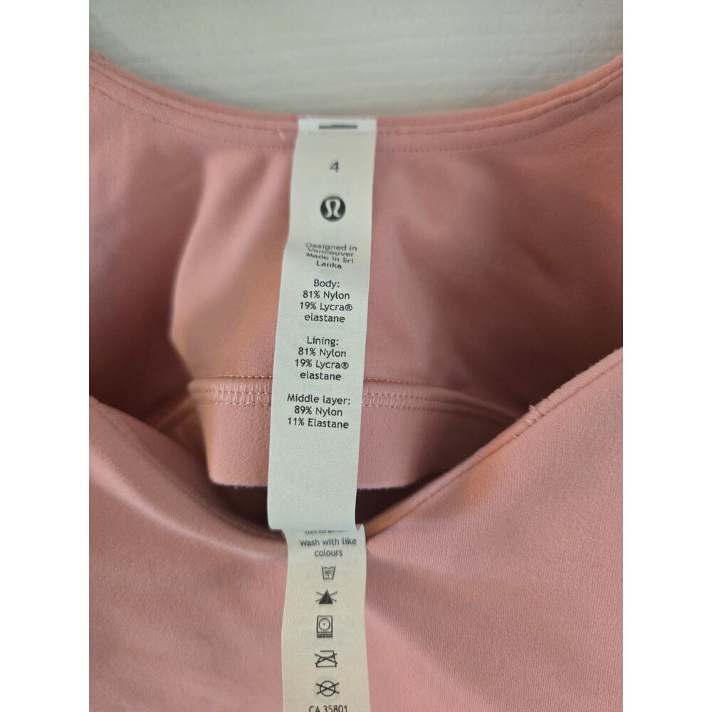 Lululemon Pink Crop Tank Top And Black Leggings Size 4 - Picture 5 of 16
